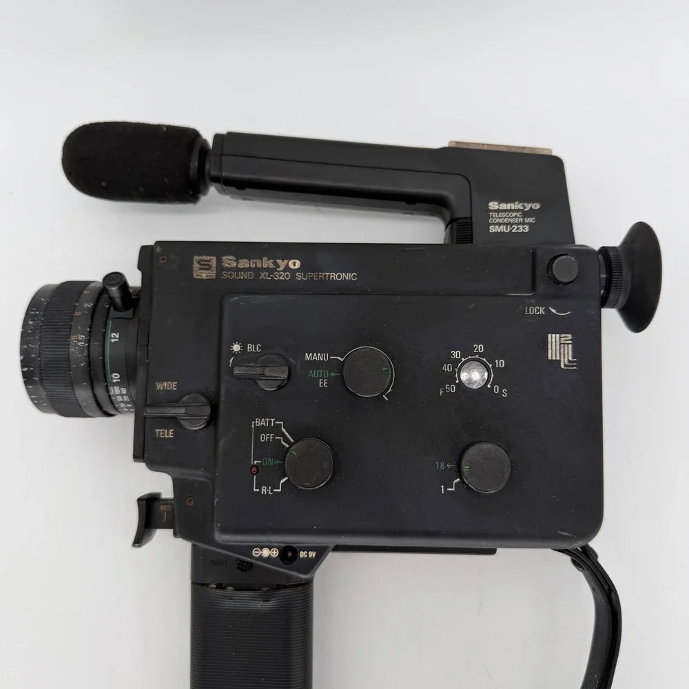 Sankyo Sound XL-320 Supertronic Super 8 Movie Camera SMU-233 Microphone Untested